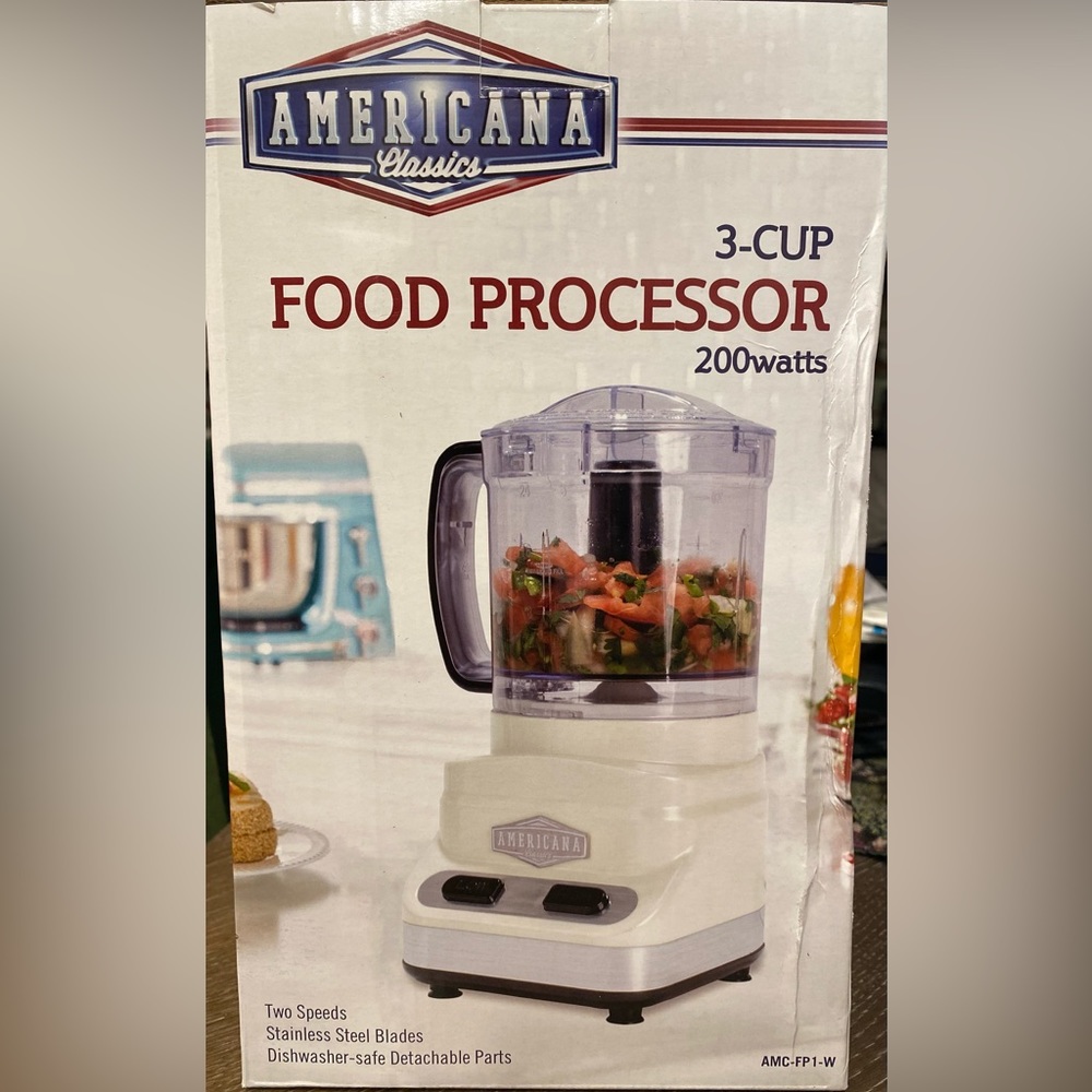 Food Processor Americana Classics 3-Cup 200 Watts 2 Speeds Stainless…